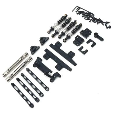for MN for MN82 LC79 Metal Transmission Drive Shaft Front Rear Shock Absorber Rod Kit RC Car Parts Accessories Replacemen and Repair RC Car DIY Parts(Black)
