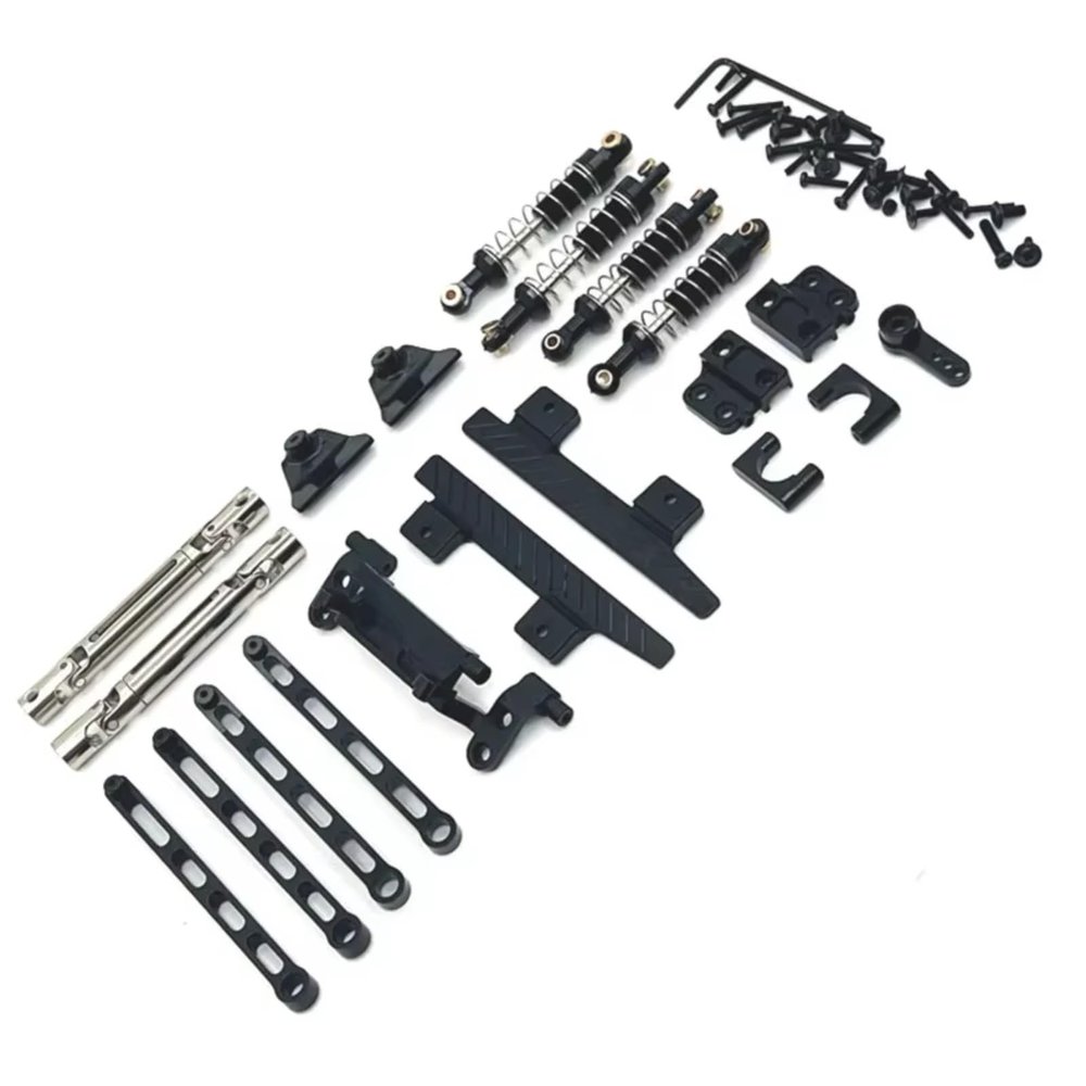 for MN for MN82 LC79 Metal Transmission Drive Shaft Front Rear Shock Absorber Rod Kit RC Car Parts Accessories Replacemen and Repair RC Car DIY Parts(Black)