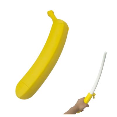 3D Printed Plastic Banana Wand Extendable Banana Sword Holiday Role-Playing Prop Toy for Boys and Girls (White)