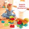 Soft Spiky Sensory Balls & Soft Building Blocks Bundle, Montessori STEM: Textured Shapes for Sensory Development, 42-Piece Rubber Blocks with Storage Bag, for Babies 6-18M & Toddlers 1-3, Easter Gifts view 3