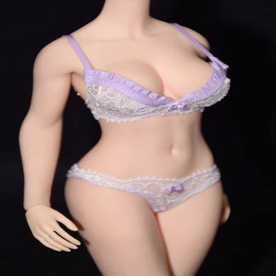 1/6 Scale Female Clothes, Handmade Costume Lace Underwear Suit Briefs Clothing Set Model for 12inches TBLeague/PH /JO Seamless Figure Body (Purple)