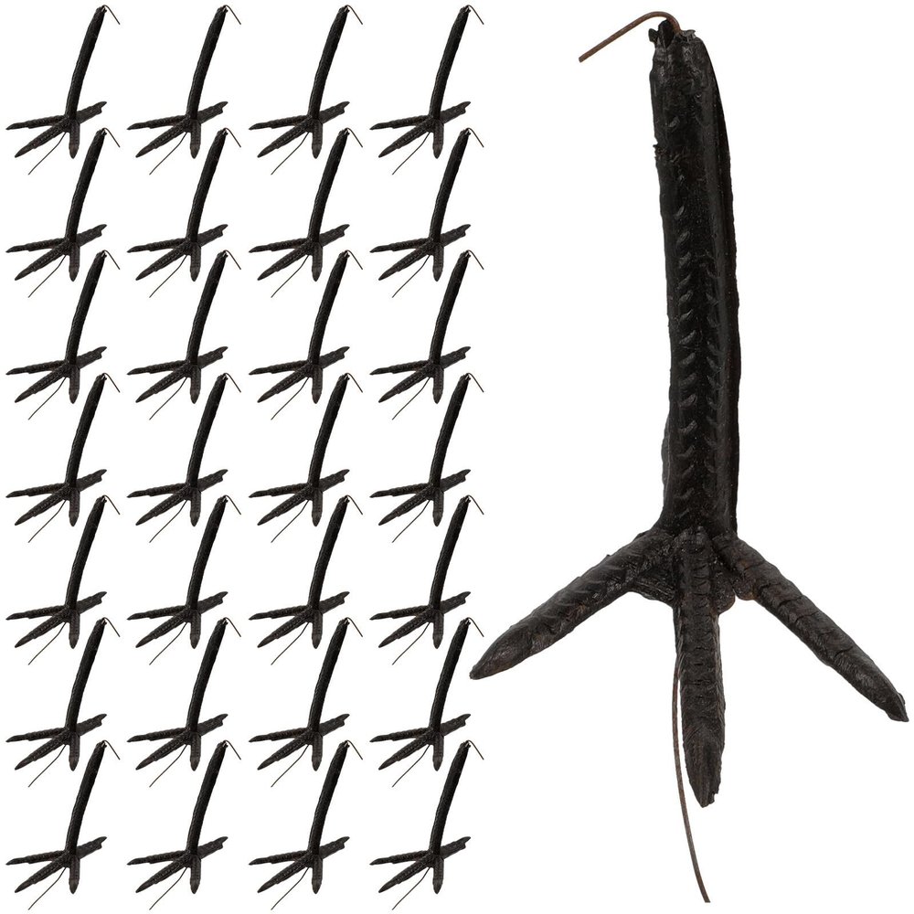 Hemoton 100pcs Black Plastic Crow Feet Accessories DIY Stuffed Animal Enhancements Plastic Chick Toy Parts Halloween Crow Props for Crafting