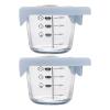 CIMAXIC 2pcs Breast Milk Storage Jars 6oz 180ml Reusable Glass Baby Food Container With Scale & Silicone Lid For Breastmilk Airtight Stackable Freezer Bin view 1