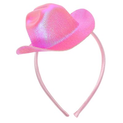 BESPORTBLE Halloween Cowboy Hat Headband: Glitter Mini Cowgirl Hat Headband - Cowboy Head Boppers - Western Costume Headwear for Masquerade Christmas Party