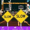 QIUFANGM Solar Powered LED Speed Slow Safety Sign, 24 Inch Road Warning for Driveways, Residential, Streets, Crosswalks, Engineering Grade Reflective Aluminum view 2
