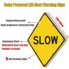 QIUFANGM Solar Powered LED Speed Slow Safety Sign, 24 Inch Road Warning for Driveways, Residential, Streets, Crosswalks, Engineering Grade Reflective Aluminum view 3