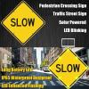 QIUFANGM Solar Powered LED Speed Slow Safety Sign, 24 Inch Road Warning for Driveways, Residential, Streets, Crosswalks, Engineering Grade Reflective Aluminum view 4