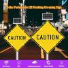 QIUFANGM Solar LED Street Warning Sign 24 Inch, Road Safety Traffic, Rust-Proof Aluminum Flashing Signal Light Board view 3