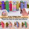 ZyCooom 2 Upgraded Spiky Fidget Roller with Clicker & Spinner, Enlarged, Bold Design for Stress Relief, Focus, and Sensory Engagement, Portable Pocket Toy -Red/Gold view 3
