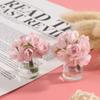 2Pcs 1:12 Scale Glass Vase with Flowers Set, Decorative Accessories for Mini Scene, Mini Decoration Dollhouse Dcor view 3