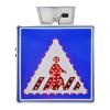 QIUFANGM Solar LED Street Warning Sign, Square Aluminum Crosswalk, 3M Reflective Film, IP65 Waterproof view 1