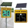 QIUFANGM Solar LED Speed Display Road Warning Sign, Aluminum Radar Limit Accessories, Waterproof, high Brightness Reflective(A) view 1