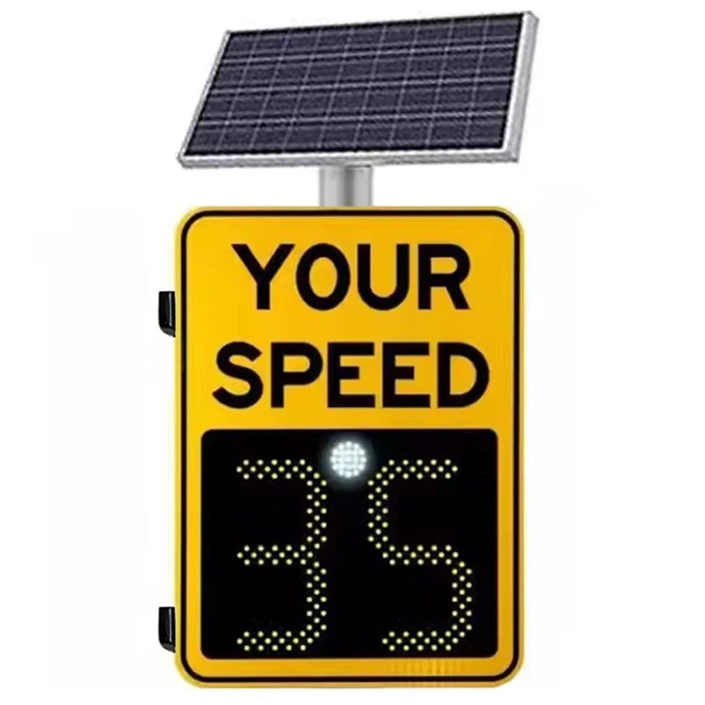 QIUFANGM Solar Road Speed Limit Signs, Reflective Traffic, Vehicle Radar speedometers(A,50 * 70cm)
