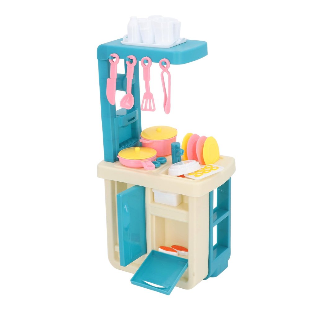 Fdit 44-Piece Childrens Kitchen Set Enriching Culinary Experiences. Role Play Toy, Material: Plastic (Blue)