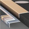 10-Pack Metal Stair Nosing Edge Trim, 36in 48in Aluminum Stair Step Edge Protector Non-Slip Transition Strip for Indoor Outdoor(Gold,15pcs-48/120cm) view 3