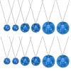 MECCANIXITY Mirror Disco Ball Necklace, 1.2"/1.5"/2" 70s Disco Party Necklaces for Costume Game Dance Supplies Birthday Parties Festival Jewelry Accessories, (Blue, Pack of 12) view 1