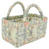 ANKICK Small Storage Basket Organizer, Mini Fabric Floral Storage Baskets with Handle, Quilted Portable Collapsible Storage view 1