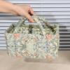 ANKICK Small Storage Basket Organizer, Mini Fabric Floral Storage Baskets with Handle, Quilted Portable Collapsible Storage view 2