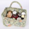 ANKICK Small Storage Basket Organizer, Mini Fabric Floral Storage Baskets with Handle, Quilted Portable Collapsible Storage view 4
