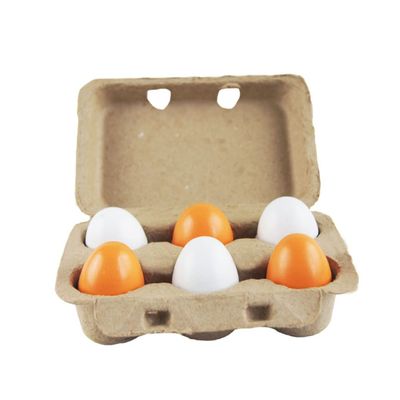 6Pcs Wooden Eggs Creative Pretended Play Toys Separable Eggs Enlighten Toys Kids Kitchen Plaything