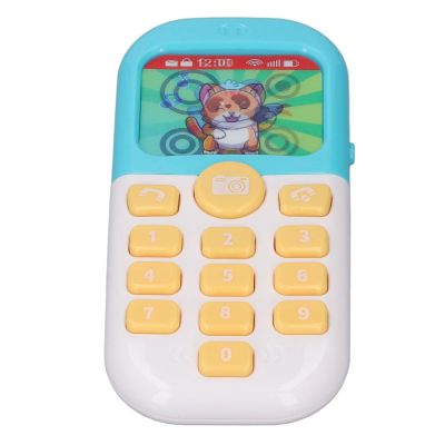 Aqur2020 Kids Cartoon Animals Learning Play Mobile Phone, Interactive Educational Toy with Music and Lights, Blue, 5.9x2.8 Inch, for Toddlers