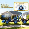 24V Electric Ride-On Tractor with 4-in-1 Attachments  Excavator, Dump Truck, Bulldozer, Remote Control, 3-Speed Adjustable, Music & LED Tail Light, Swivel Seat & Detachable Wagon (Blue) view 3