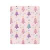 Pfrewn Christmas Fitted Crib Sheet Pink Christmas Tree Star Snowflakes Mattress Sheet for Mini Baby Playard Sheet, Soft Toddler Mattress Sheet, 39x27x5 in Sheet for Boys Girls view 1