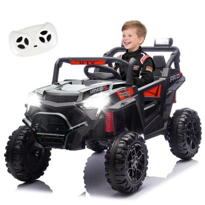 Okybaby 24V Ride on Car, 400W Electric UTV High Chassis SUV Kids Car with Extra Trunk, Electric Cars for Toddlers & Big Kids w/Parent Remote, 4-Wheel Suspension, Music & Bluetooth, Black