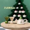 3Pcs Dollhouse Tea Cup Sets, 1:12 Scale Miniature, Porcelain Dollhouse Accessories, Green Teapot Platter Dish Sets Set for Dollhouse Kitchen Supplies view 2