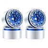 1.9" Aluminum Beadlock Wheels, Honeycomb Design Rims for 1/10 RC Crawler TRX4 TRX6 SCX10 SCX10 II 90046 SCX10 III AXI03007 D90, 4PCS, Blue and Silver view 1