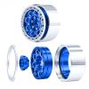1.9" Aluminum Beadlock Wheels, Honeycomb Design Rims for 1/10 RC Crawler TRX4 TRX6 SCX10 SCX10 II 90046 SCX10 III AXI03007 D90, 4PCS, Blue and Silver view 3