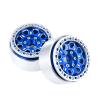 1.9" Aluminum Beadlock Wheels, Honeycomb Design Rims for 1/10 RC Crawler TRX4 TRX6 SCX10 SCX10 II 90046 SCX10 III AXI03007 D90, 4PCS, Blue and Silver view 4