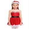 Alvivi Christmas Dance Dress Santa Girls Costume Figure Ice Skating Feather Trims Holiday Party Tutu Dress with Hat Red 4 Years view 1