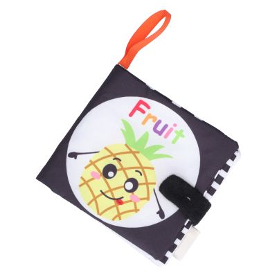 Aqur2020 Soft Baby Book with Sound Paper, Black and White Cloth Book, Visual Awareness Development, 0+ Years, 4.9x4.5 Inches