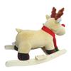 Plush Ride-On Rocker, Soft Seat Safety Belt, Wooden Sled Base, Lullaby Music Ear Button, Toddler Balance Trainer, Hand Grip, Wide Backrest, 110lb Capacity, Ages 1-3, Easy Assembly (Apricot) view 1