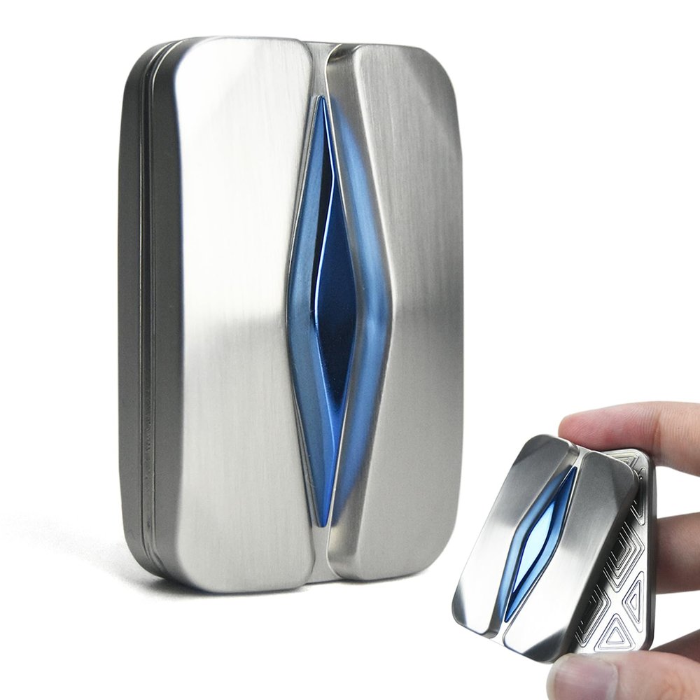 GoQQby Fidget Toys Adults, Trackless EDC Metal Magnetic Fidget Slider, Stress Fidget Toy, Sensory Fidget Toys for Stress Relief,Gift for ADHD (Silver)