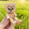 Foleto Shaking Feet Wooden Doll for Car Dashboard - 3 inch Solid Wood Figurine with 12 Magnetic Expressions, Spring Leg Mechanism Moves with Vibration, Handmade Desk Decor for Home Office view 2