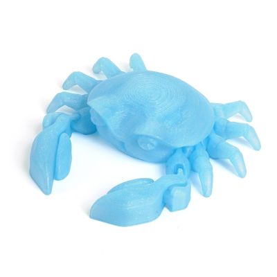 3D Printed Animals Mini 3D Printed Toy Hermit Crab Movable Joints for Home Office Executive Desk Decoration-Crystal Blue||15cm