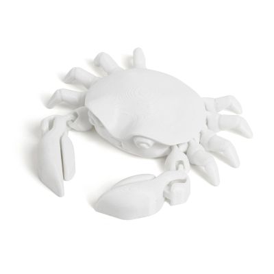 3D Printed Animals Mini 3D Printed Toy Hermit Crab Movable Joints for Home Office Executive Desk Decoration-White||8.5cm