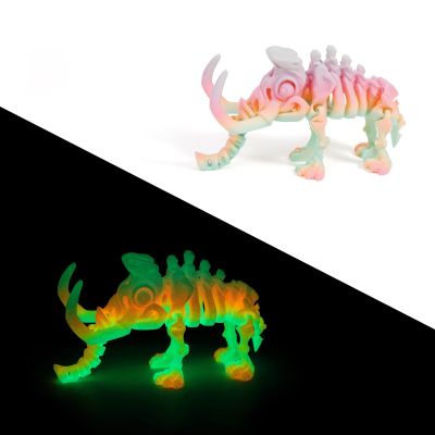 3D Printer Toys 3-d Printed Stuff Mammoth Articulated Flexible for Home Office Executive Desk Decoration Movable Joints-Luminous Rainbow02||22.5cm