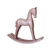 ECVGHD Handcrafted Wood Pink Rocking Horse Mini Figurine Nursery Or Living Room Decors view 1