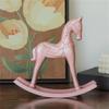 ECVGHD Handcrafted Wood Pink Rocking Horse Mini Figurine Nursery Or Living Room Decors view 3