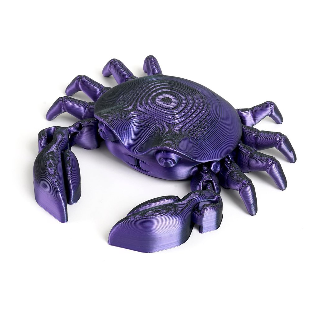3D Printed Animals Mini 3D Printed Toy Hermit Crab Movable Joints for Home Office Executive Desk Decoration-Laser Purple Black||8.5cm