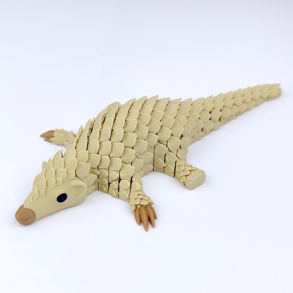 3D Printed Animals Mini 3D Prints Pangolin Articulated Flexible for Home Office Executive Desk Decoration-Yellow||15cm