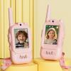 Walkie Talkie for Kids with Video: 2 Pack Rechargeable Toddler Toys with HD Camera & Voice Changer, Long Range Gift Toys for Boy & Girl Age 3-8 for Outdoor Play, Camping (Pink-Pink) view 1