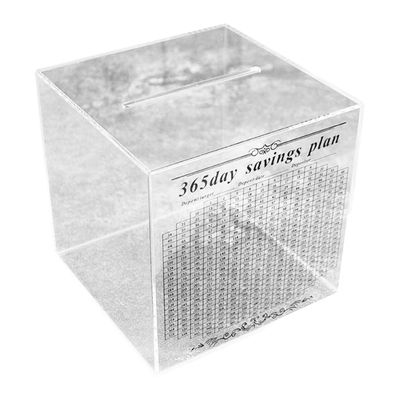 Acrylic Money Saving Banks 365 Day Challenge Coin Jar for Personally Finance