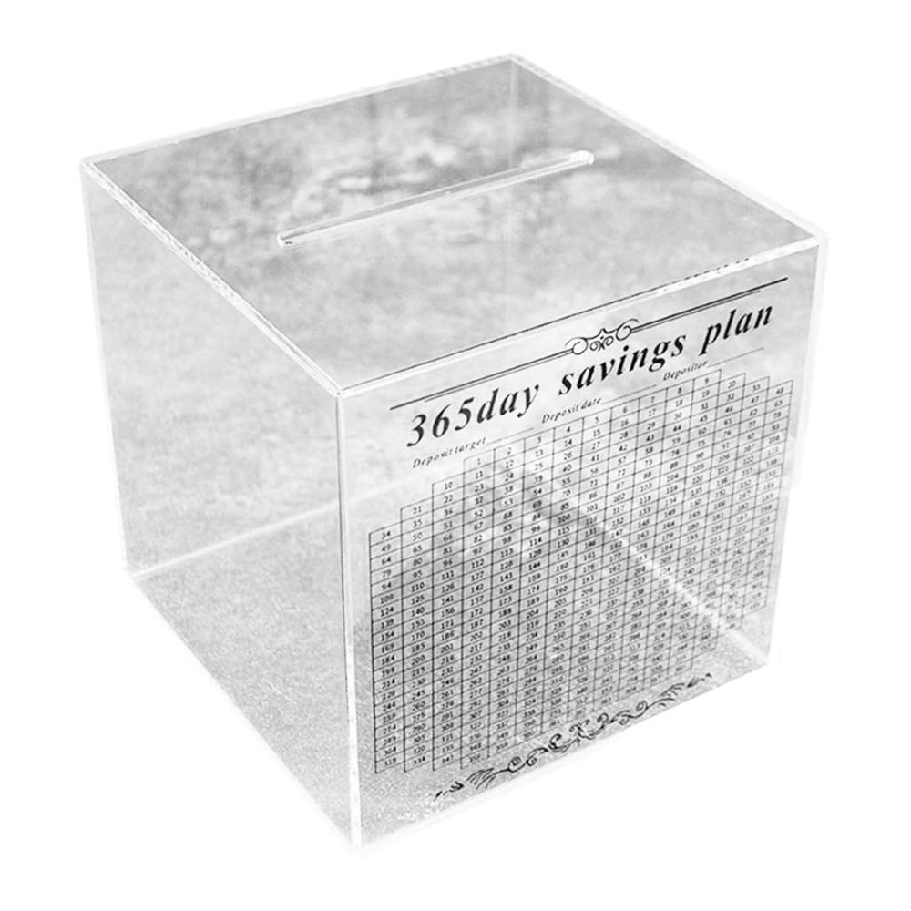 Acrylic Money Saving Banks 365 Day Challenge Coin Jar for Personally Finance