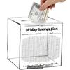 Acrylic Money Saving Banks 365 Day Challenge Coin Jar for Personally Finance view 2