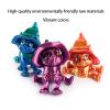 3 d Printed Animals 3-d Printed Toys Magical Wizard Cat Flexible Movable Joints with Removable Hat for Home Office Decompression Decor Executive Desk Toys-Dream Green view 2