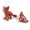 3 d Printed Animals 3-d Printed Toys Magical Wizard Cat Flexible Movable Joints with Removable Hat for Home Office Decompression Decor Executive Desk Toys-Dream Green view 4